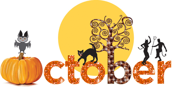 Brokatowy napis październik